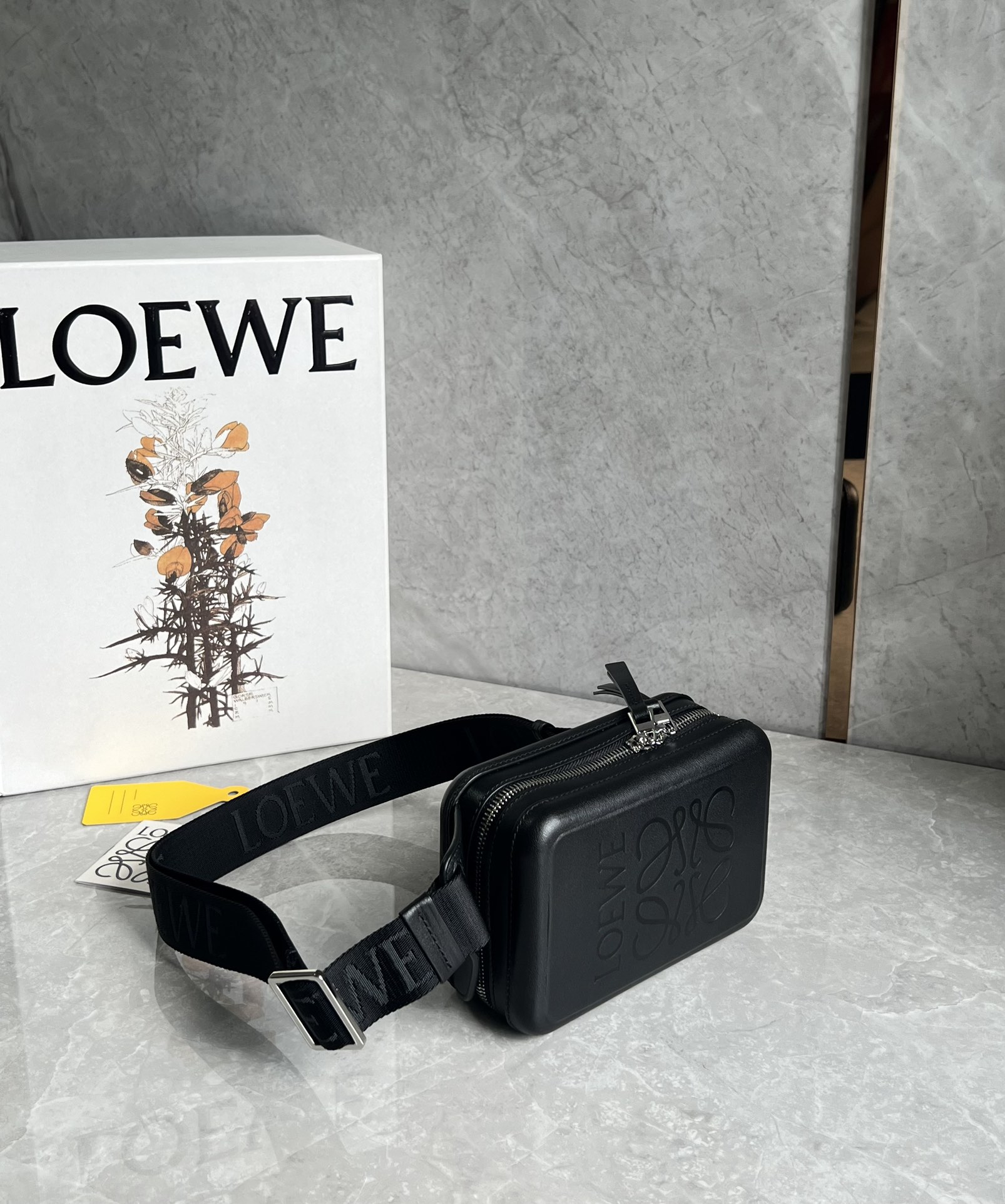 Loewe Molded Sling in Smooth Calfskin Black